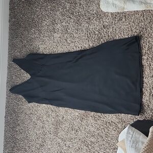 A new day v neck v back sating black dress medium